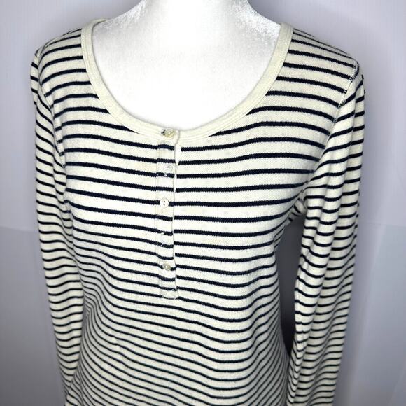 Scotch & Soda Maison Scotch Navy Blue Striped Cotton Crew Pullover Sweater 2 Med - Picture 2 of 8